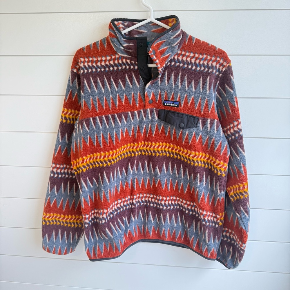 Patagonia Synchilla Snap-T Fleece Pullover Laughing Waters Dark Ruby Size med - Picture 3 of 11